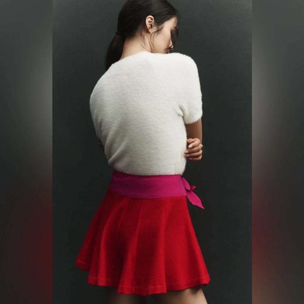 Anthropologie Maeve Paneled Skirty Shorts, US 8 - Picture 3 of 6